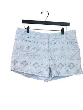 WHBM Embroidered Silver Gray Shorts Womens Size 12